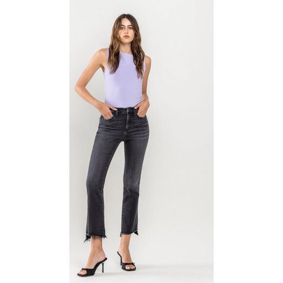 Abercrombie & Fitch High Rise Cropped Flare Jeans - Picture 1 of 8